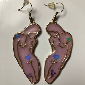 Resin Earrings with Gold Wire